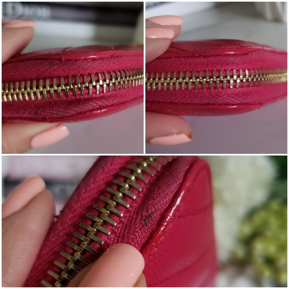 Authentic Pre-owned Yves Saint Laurent Grain De Poudre Zip Around Chevron Wallet - Picture 10 of 14